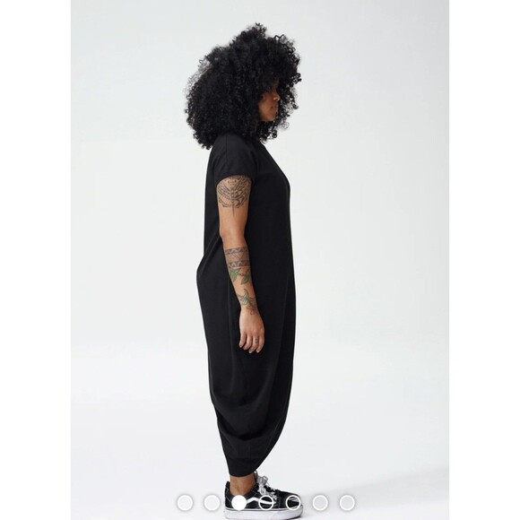 Universal Standard Geneva Dress Black Fits 34–36 (Tagged 3XL) Asymmetric Drape - Picture 4 of 12
